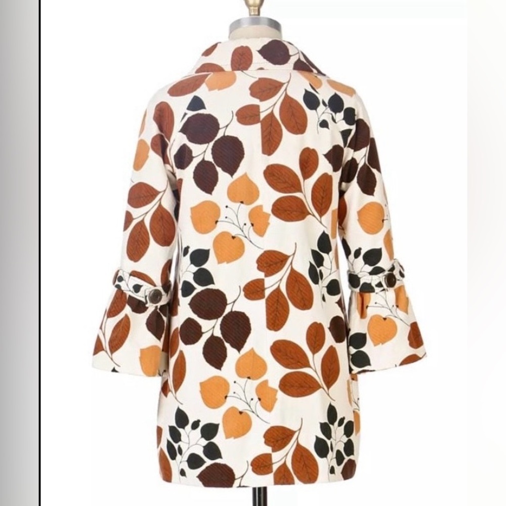 Anthropologie Elevenses changing colors fall leaf swing coat jacket 6 brown gold - Picture 4 of 16